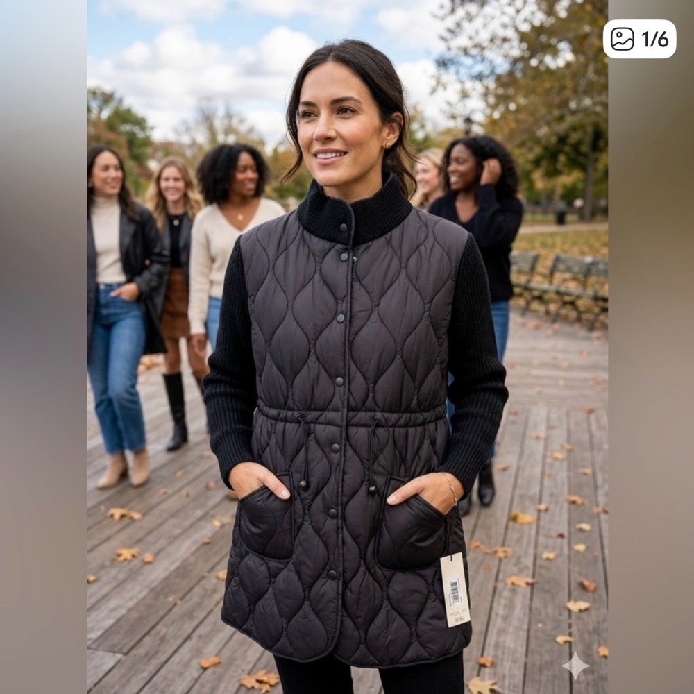 Rachel Zoe Black Quilted Jacket Size Medium